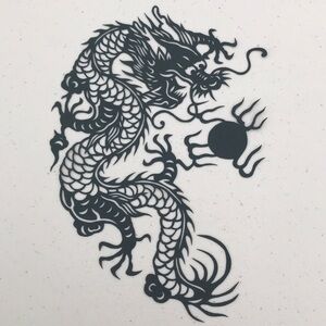 🔥ON SALE🔥Dragon 💖 Handmade PaperCut Silhouette Scherenschn…